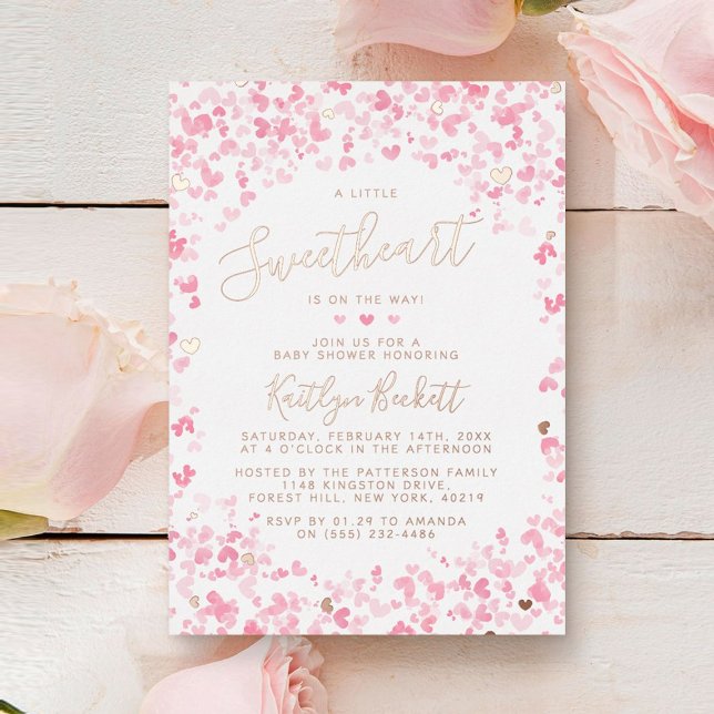 Little Sweetheart Valentine's Day Baby Shower Folieneinladung (Von Creator hochgeladen)