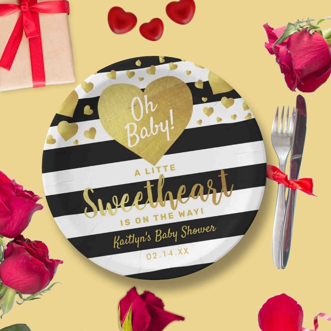 Little Sweetheart Valentine's Day Baby Shower Pappteller (Von Creator hochgeladen)