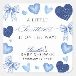 Little Sweetheart Valentines Day Baby Shower Quadratischer Aufkleber