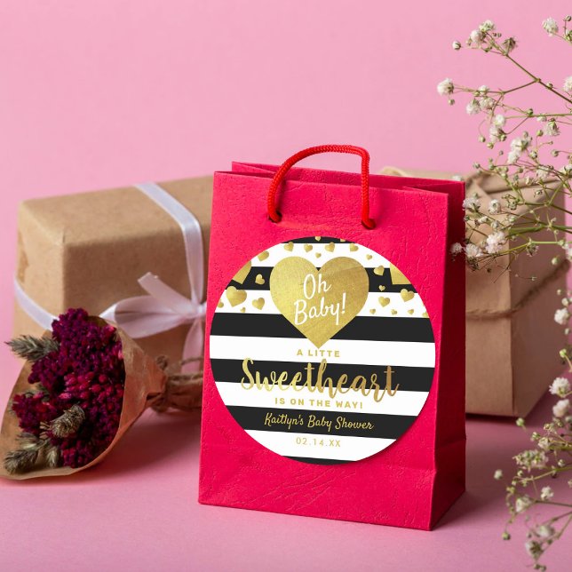 Little Sweetheart Valentine's Day Baby Shower Runder Aufkleber (Von Creator hochgeladen)