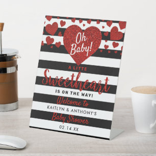 Little Sweetheart Valentine's Day Baby Shower Sockelschild
