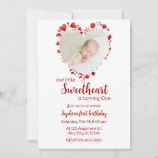 Little Sweetheart Valentines Day Birthday  Einladung