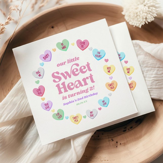 Little Sweetheart Valentine's Day Birthday Party Serviette (Von Creator hochgeladen)