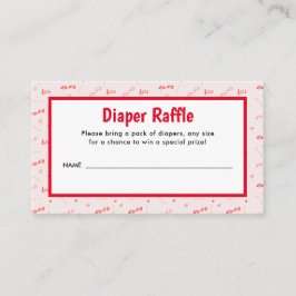 Little Sweetheart Valentines Diaper Raffle Begleitkarte