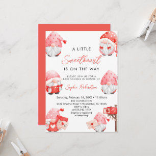 Little Sweetheart Valentine's gnome Baby Shower Einladung
