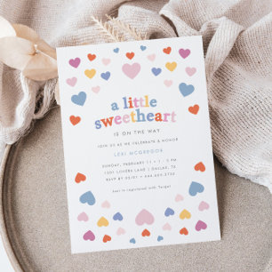 Little Sweetheart Valentines Retro Baby Dusche Einladung