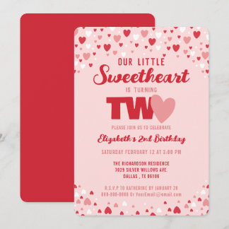 Little Sweetheart Wende 2. Geburtstags-Party Einladung