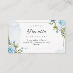 Little Sweetie Elegante Blue Botanical Baby Shower Begleitkarte