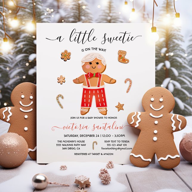 Little Sweetie Gingerbread Boy Baby Dusche Einladung (Von Creator hochgeladen)