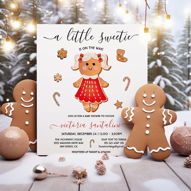 Little Sweetie Gingerbread Girl Baby Dusche Einladung (Von Creator hochgeladen)