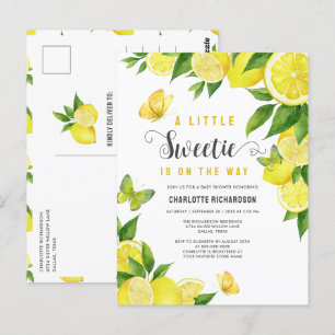 Little Sweetie Lemon Citrus Baby Dusche Einladung Postkarte