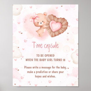 Little Sweetie Pink Baby Shower Game Time Kapsel Poster