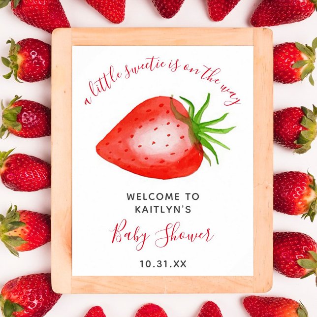 Little Sweetie Strawberry Baby Dusche Begrüßungsze Poster (Von Creator hochgeladen)