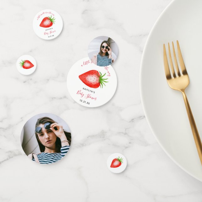 Little Sweetie Strawberry Baby Shower Foto Konfetti (Gruppe)