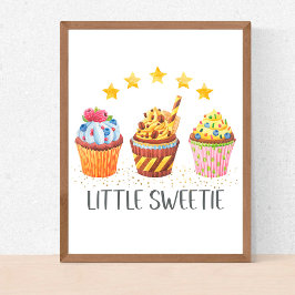 Little Sweetie Watercolor Cupcakes Kinderzimmer Ki Poster