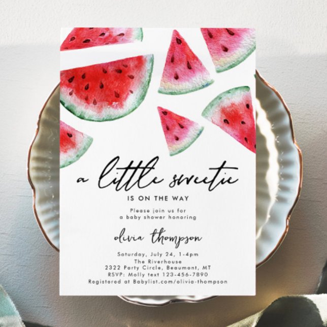Little Sweetie Watermelon Kinderdusche Einladung (Von Creator hochgeladen)