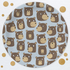 Little Teddy Bear Cub Pattern Pappteller