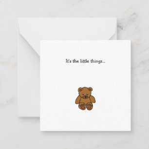 Little Teddy Bear Mini Danke Note Card Mitteilungskarte