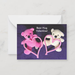 Little Teddy Bears and Hearts Valentine Kids Cards Mitteilungskarte