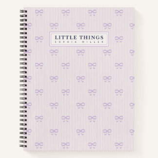 Little Things Personalized Coquette Bows Lilac Notizbuch