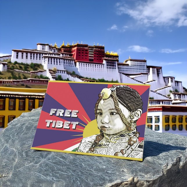 Little Tibetan Girl SAVE TIBET! FREE TIBET! Postkarte (Von Creator hochgeladen)