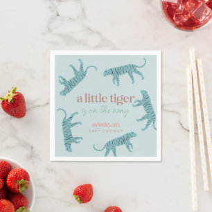Little Tiger Modern Blue Boy Baby Dusche Serviette