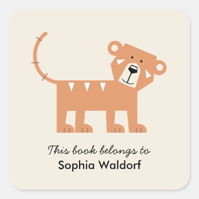 Little Tiger Quadratischer Aufkleber (Vorderseite)