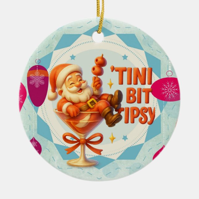 little tipsy santa keramik ornament (Vorne)