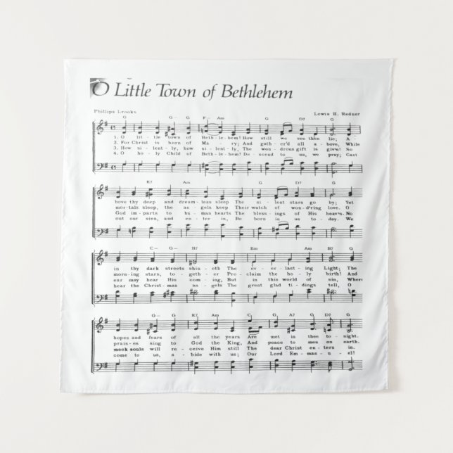 Little Town Bethlehem Christmas Carol Wandteppich (Vorderseite)