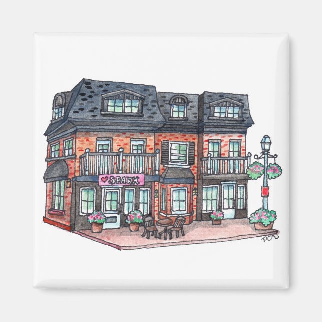 Little Town Cafe Magnet (Vorne)