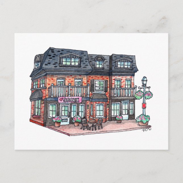 Little Town Cafe Postkarte (Vorderseite)