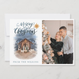 Little Town of Bethlehem Nativity Holiday Card Feiertagskarte