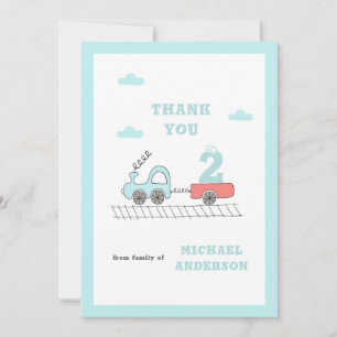 Little Train Boys zum Geburtstag Danke-Card Save The Date