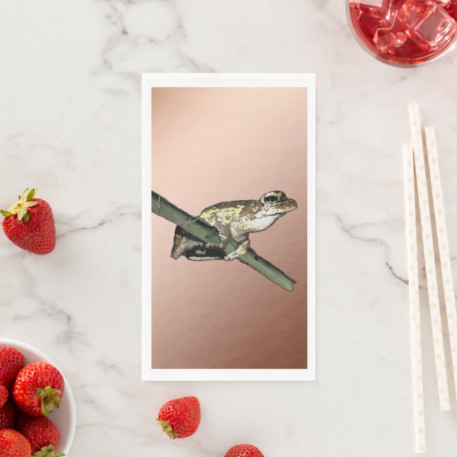 Little Tree Frog Oil Paint, Gästetuch Napkins Serviette (Beispiel)