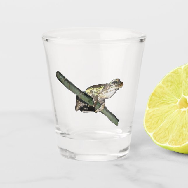 Little Tree Frog Oil Paint, Shot Glass Schnapsglas (Vorderseite)