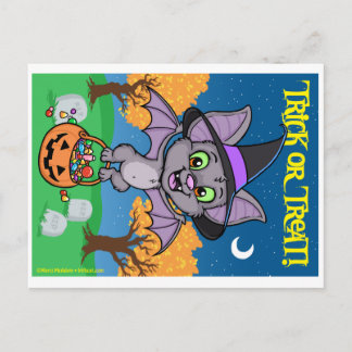 Little Trick or Treat Bat Postkarte