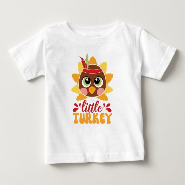 Little Turkey Boy Kids Erntedank Baby T-shirt (Vorderseite)