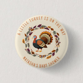 Little Turkey Erntedank Fall Baby Dusche Button
