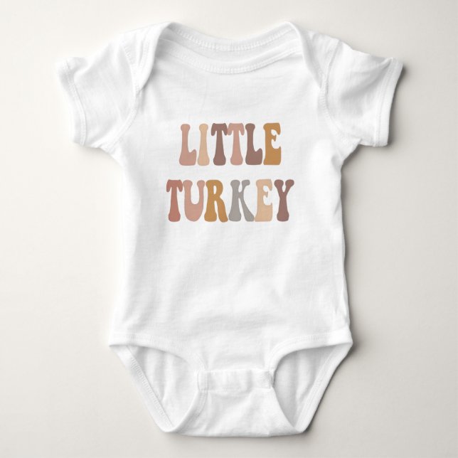 Little Turkey First Thanksgiving Outfit Baby Strampler (Vorderseite)
