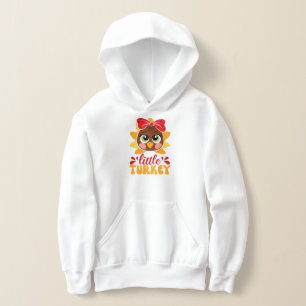 Little Turkey Girl Kids Erntedank Hoodie