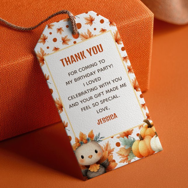 Little Turkey Thanksgiving 1st Birthday Thank You  Geschenkanhänger (Von Creator hochgeladen)