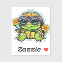 Little Turtle Sticker with Glasses - Smart Baby Tu