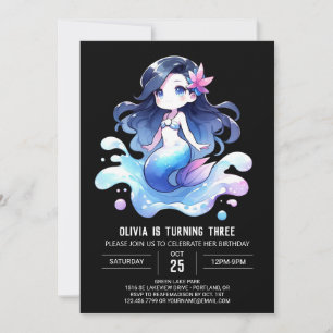 Little Underwater Mermaid Birthday Einladung