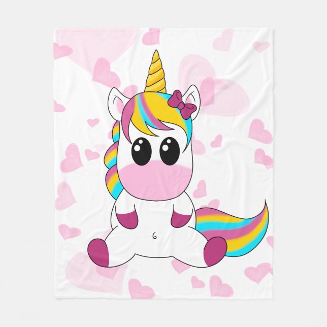 Little Unicorn Fleecedecke (Vorderseite)