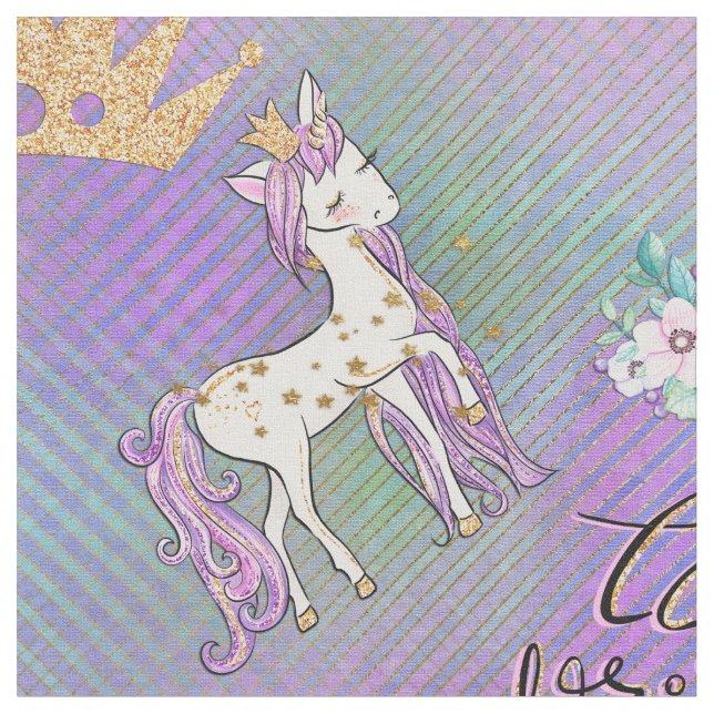 Little Unicorn Princess Stoff (Nahaufnahme)