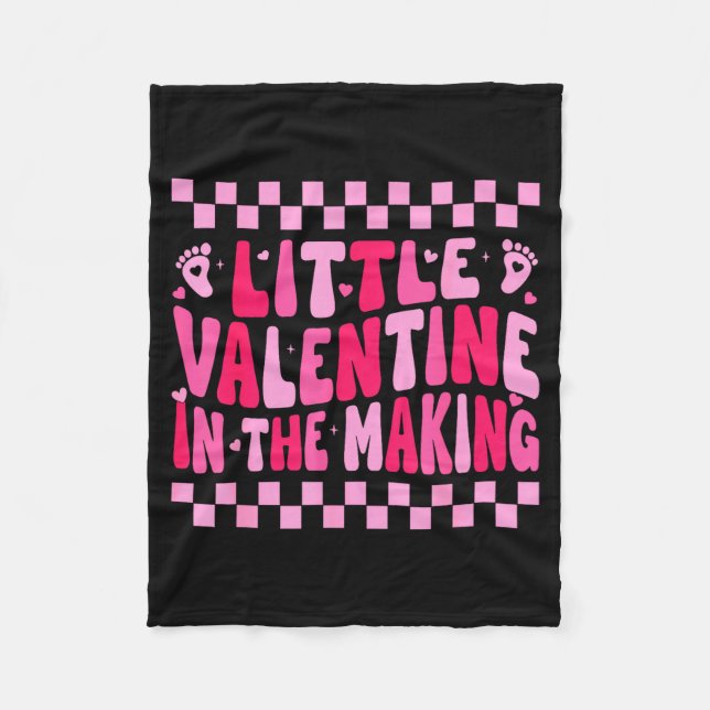 Little Valentine In The Making Valentines Day Preg Fleecedecke (Vorderseite)