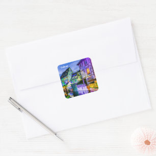 Little Venice Colmar Quadratischer Aufkleber