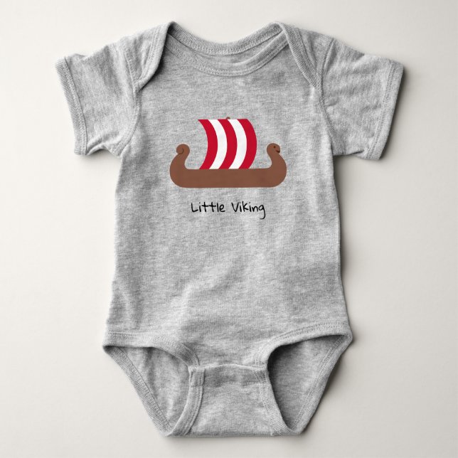 Little Viking Ship Baby Jersey Bodysuit Baby Strampler (Vorderseite)