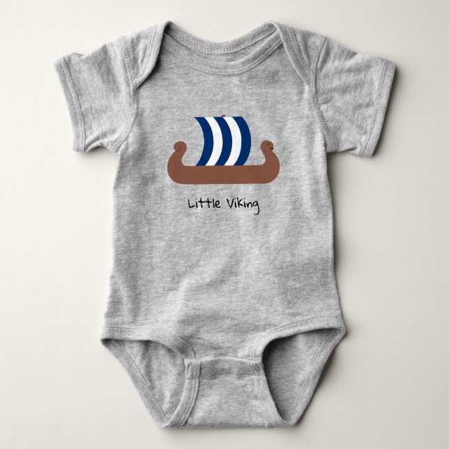 Little Viking Ship Baby Jersey Bodysuit Strampler (Vorderseite)