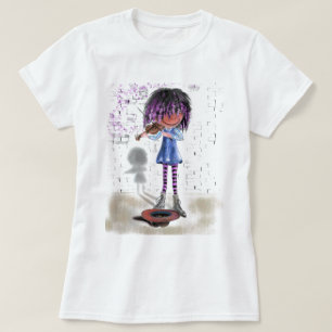 Little Violinist Street Musician T - Shirt